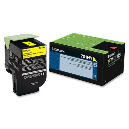 Lexmark 701HY High Yield Yellow Toner Cartridge 3K YLD 70C1HY0