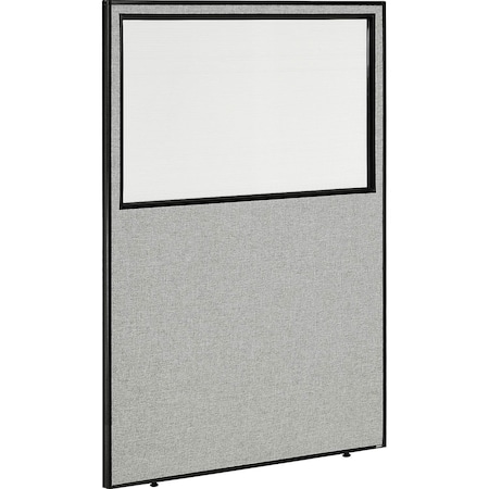 Global Industrial Interion Office Partition Panel With Partial Window, 48-1/4W x 96H, Gray 695789WGY