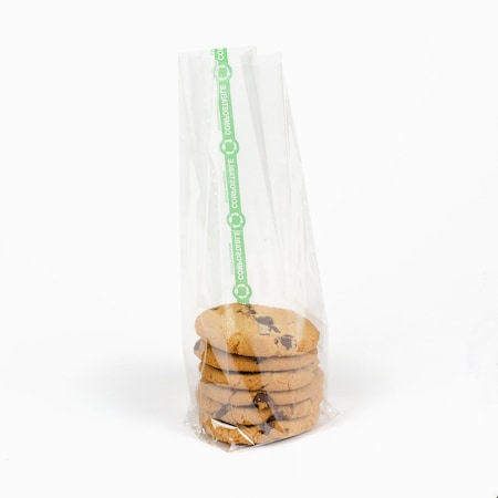 Elevate Packaging 3.5 x 2.25 x 11 in. Compostable Gusseted Cellophane Bags, 100PK GC2415