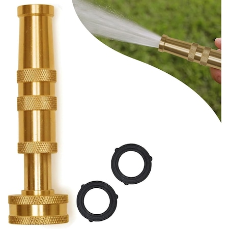 Morvat Solid Brass Heavy Duty Outdoor Jet Spray Garden Hose Twist Nozzle MOR-BNOZZLE-1-A