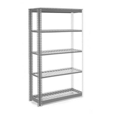 Global Industrial 5 Shelf Standard Duty Boltless Shelving Add On 48"Wx24"Dx96"H, Wire Deck B3153369