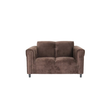 Homeroots 72" Dark Brown And Black Microsuede Loveseat 530501
