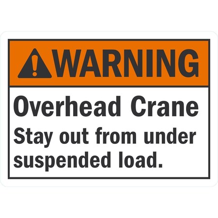 Lyle Overhead Crane, Stay Out From Under Suspended Load, 7x5, Non-Reflective, White G-17415-ND_7x5