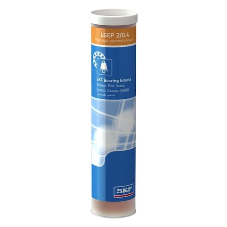 Skf Bearing Grease, Cartridge, Mineral Base, 230 Degrees F Max Op Temp, Brown LGEP 2/0.4
