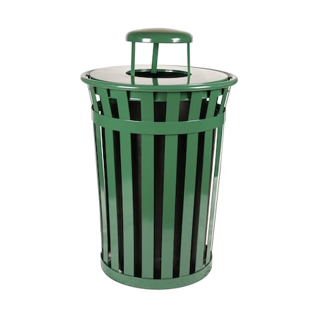 Witt Industries 36 gal Round Outdoor Can, Green, Metal M3601-RC-GN