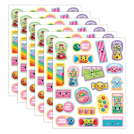 Teacher Created Resources Bubble Gum Smelly Stickers, 120-Piece Set, 6PK 9446
