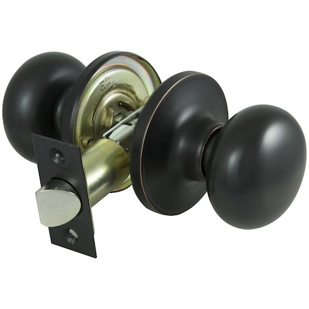 Prosource Passage Knob, Metal, Aged Bronze, 2-3/8 to 2-3/4 in Backset, 1-3/8 to 1-3/4 in Thick Door TFX730V-PS