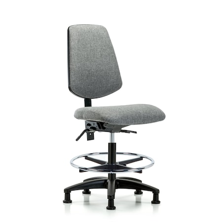 Blue Ridge Ergonomics Fab Med Bench Chair, Bk, CF, Glds, Gry, No Arms, 22" to 29" Height, Gray BR-FMBCH-MB-RG-T1-A0-CF-RG-F44