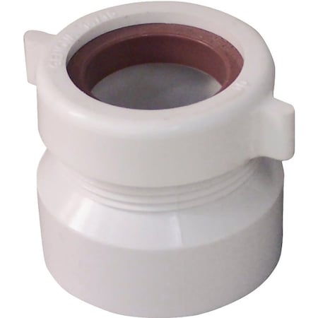 Canplas Trap Pipe Adapter, 1-1/2 x 1-1/4 x 1-1/2 in, MNPT x Hub, PVC, White 192859A