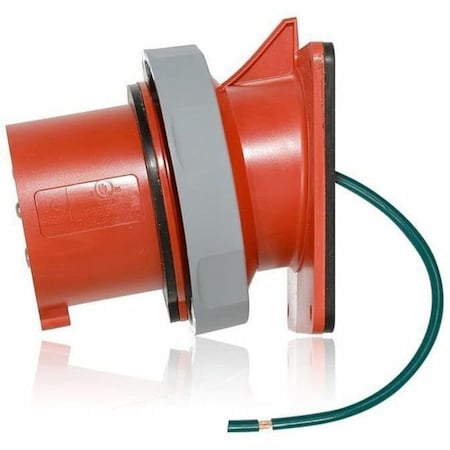 Leviton Pin & Sleeve Inlet, 20 A, 277/480V AC, Three Phase, 4 Pole, NEMA 12, 3R, 4X, 6P 420B7WLEV
