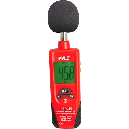 Pyle Digital Handheld Sound Level Meter, Automatic A and C Frequency Weighting, for Musicians PSPL25