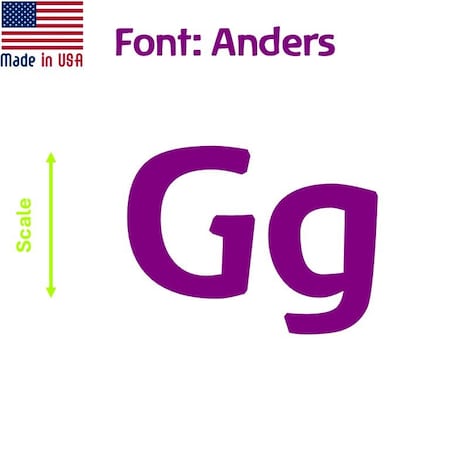 Aacc Self-Adhesive Vinyl Letter: G, Scale: 1.5 in. Color: Purple Font: Anders by, 8PK AACC-Anders-UG-Purple-I1.5x8