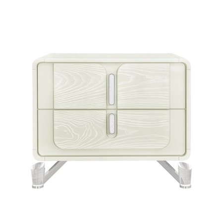 Global Furniture Usa Contemporary Lyra Beige Nightstand With Usb LYRA-BEIGE-NS W/ USB
