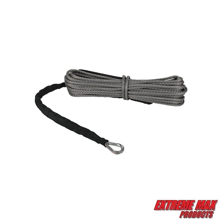 Extreme Max 5600.3081 "The Devil's Hair" Synthetic ATV / UTV Winch Rope - Gray 5600.3081