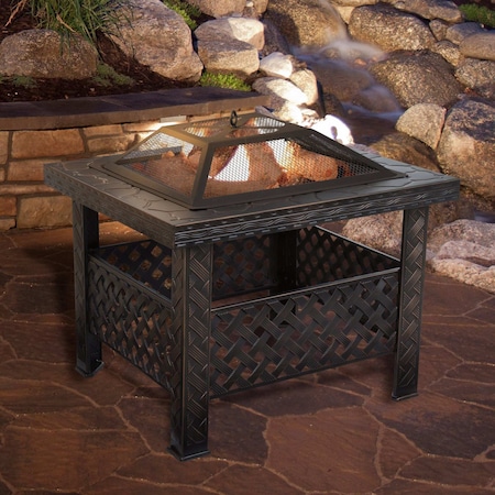 Pure Garden 26-inch Wood Burning Fire Pit, Bronze 50-154