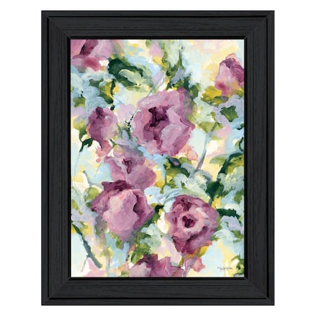 Homeroots Abstract Floral Black Framed Print Wall Art 529920