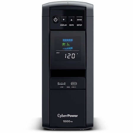 Cyberpower UPS System, Line Interactive, Out: 120 V AC In: 120 V AC CP1000PFCLCD