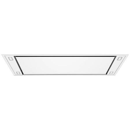 Victory 42in 900 CFM Flush Ceiling Mount Range Hood, Dimmable LED Lights, Wall-Switch Controls, Matte White Horizon-WH