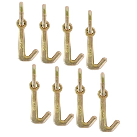 Mytee Products 5/16in Mini J Hook G70 w/Oblong Link, 5400 lbs WLL, 8PK MJHookx8