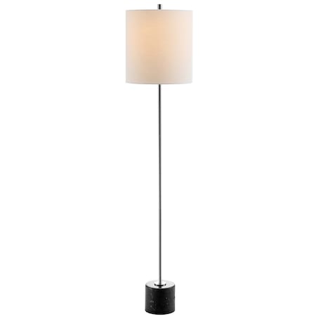 Jonathan Y Levitt 60.5" Marble/Metal LED Floor Lamp, Black/Chrome JYL2062A