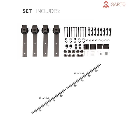 Sartodoors Closet Bypass Interior Door, 64" x 96", Chocolate PLANUM2102DB-WS-8484
