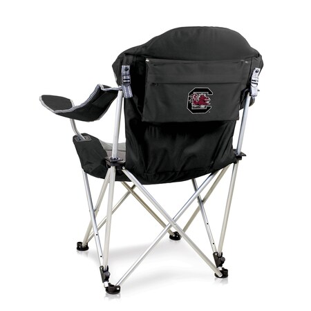 Picnic Time Family Of Brands NCAA South Carolina Gamecocks Reclining Camp Chair - Beach ChairBlack with Gray Accents 803-00-175-524-0