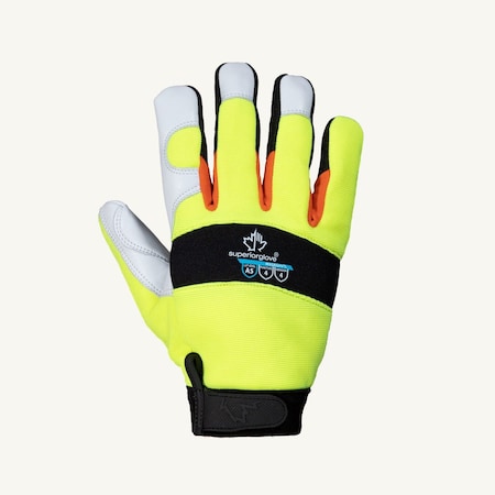 Superior Glove Gloves, Hi-Viz, Winter, Cut A5, Size 2XL, PR MXGKGHVTL-2XL