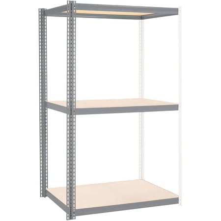 Global Industrial 3 Shelf Standard Duty Boltless Shelving Add On 48"Wx48"Dx84"H, Wood Deck B3154033