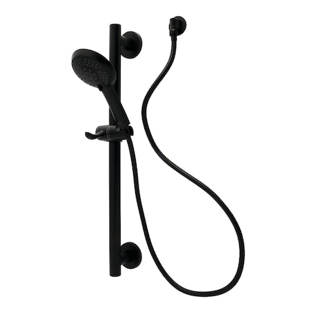 Kingston Brass Shower System with Slide/Grab Bar and Hand Shower, Matte Black KAK1540E