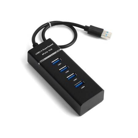 Sanoxy USB 3.0 Hub 4-Port Adapter Charger Data Sync Super Speed PC Mac Laptop Desktop (Black) SNX-CABLE58