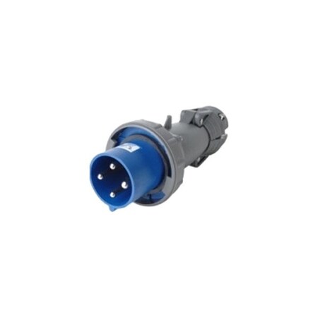Pass & Seymour Pin And Sleeve Plugs, 60 A, 240V AC, Three Phase, 3 Pole, Style 2 Grounding, Blue PS460P9W