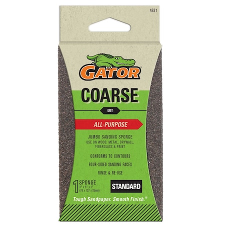 Gator Finishing 3 x 5 x 1 in All-Purpose Jumbo Sanding Sponge, Coarse 4631GA