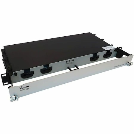 Eaton Tripp Lite Series Preloaded Fiber Panel, 1U - 2x 12F MTP/MPO-PC to 4x LC Duplex F/M 8F Trunk, RJ45 N48M-2M8L4-20
