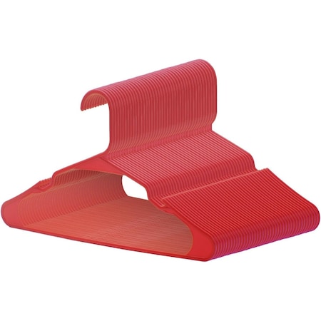 Lifemaster Heavy-Duty Plastic Hangers, Non-Slip, Space-Saving, Holds 5 lbs, Red, 5PK LMPLCRED5