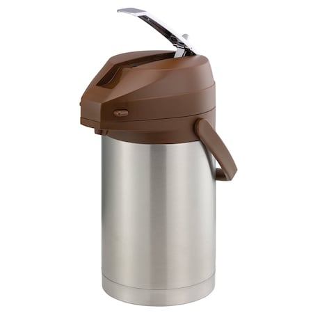 Service Ideas Color Me SVAC, Vacuum Insulated Airpot, Stainless Vacuum, 2.5 Liter, Brushed CTAL25BR