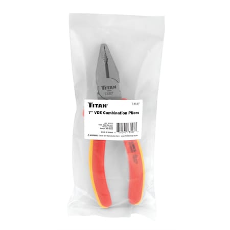 Titan 7 In. Insulated Combination Pliers 73327