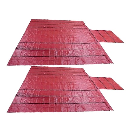 Mytee Products Superlight 14oz Lumber Tarp 24x27 (8 ft Drop) - Red, 2PK SLLT-REDx2