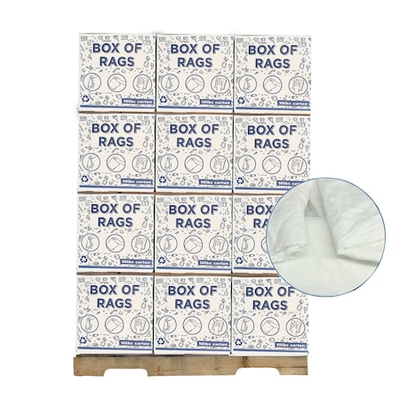 Supremeplus Recycled White Sheeting Cleaning Rags, 720 lbs. Pallet, 72 x 10 lbs. Boxes, 72PK SP-8636