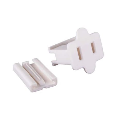 Currentactual Inline Female Zip SPT 2 Plug, White, 50PK CU3280010