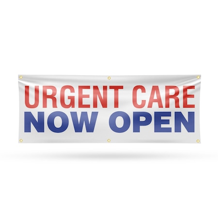 Signmission Urgent Care Now Open, 24 Inch x 72 Inch, Vinyl Banner B-72-30900
