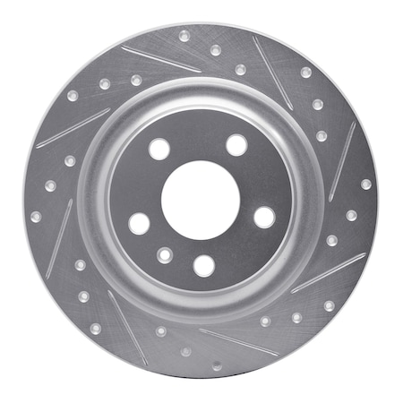 Dynamic Friction Co DFC Brake Rotor - Drilled and Slotted - Silver 631-27058R