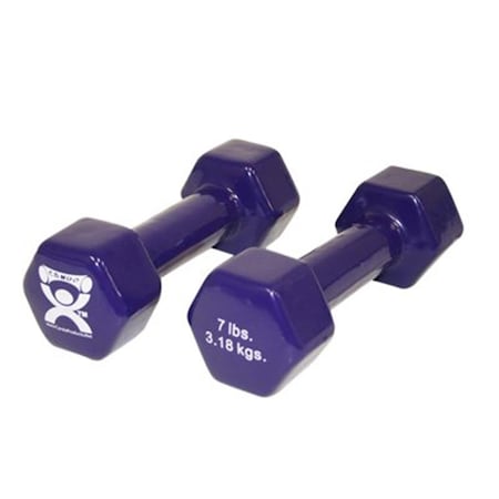 Cando International 7 lbs Vinyl Coated Pair Dumbbell, Purple CanDo-10-0556-2