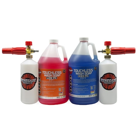 Renegade Products Usa Touchless 2-Step Truck Wash Soap System High & Low pH Gallon Bundle + 2 Foam Cannons LFGRPMRTLFC-BND