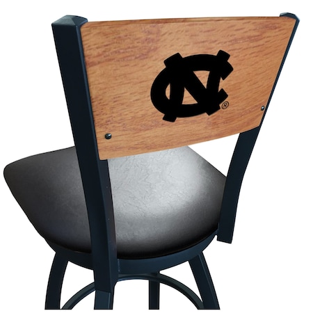 Holland Bar Stool Co 30" Blk Wrinkle North Carolina Swivel Bar Stool, Laser Engraved Back L03830BWMedMplANorCarBlkVinyl