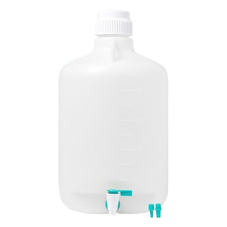 Zoro Select Carboy, Polypropylene, 542 mm H, White 34052