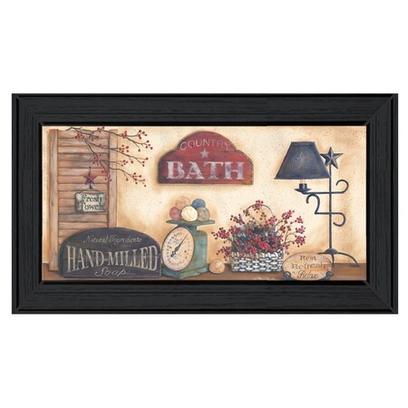 Homeroots Country Bath 9 Black Framed Print Bathroom Wall Art 406444
