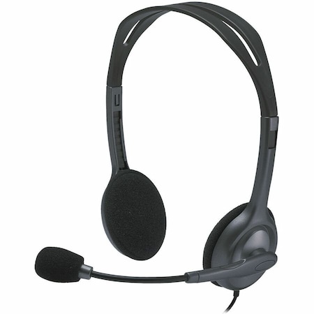 Logitech Headset, Binaural, Over-the-Head, Black LOG981000612