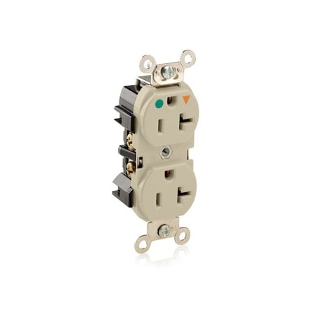 Leviton Hospital Grade Duplex Receptacle, 20 Amp, 125 Volt 8300-IGI