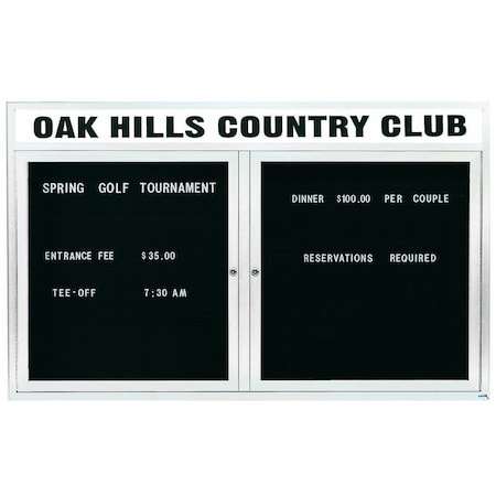 Aarco Outdoor Enclosed Directory w/ Al Frame Header, Powder Coated White, 36''Hx60''W OADC3660HW