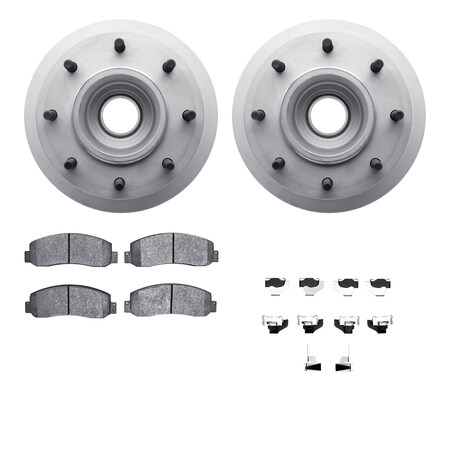 Dynamic Friction Co DFC GEOSPEC Coated Rotor- Heavy Duty Brake Pad includes Hardware 4412-54066